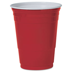 CUP,PLASTIC,RED,16 OZ