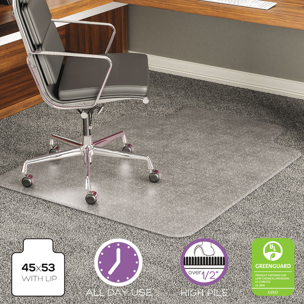 CHAIRMAT,45X53,W/LIP,CLR