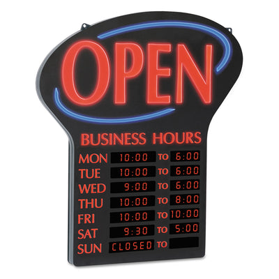 SIGN,LED,OPEN W/BUS HRS