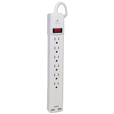 SURGE,6-OUTLET,2USB,WH