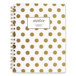 NOTEBOOK,MED,GOLD DOTS,BK