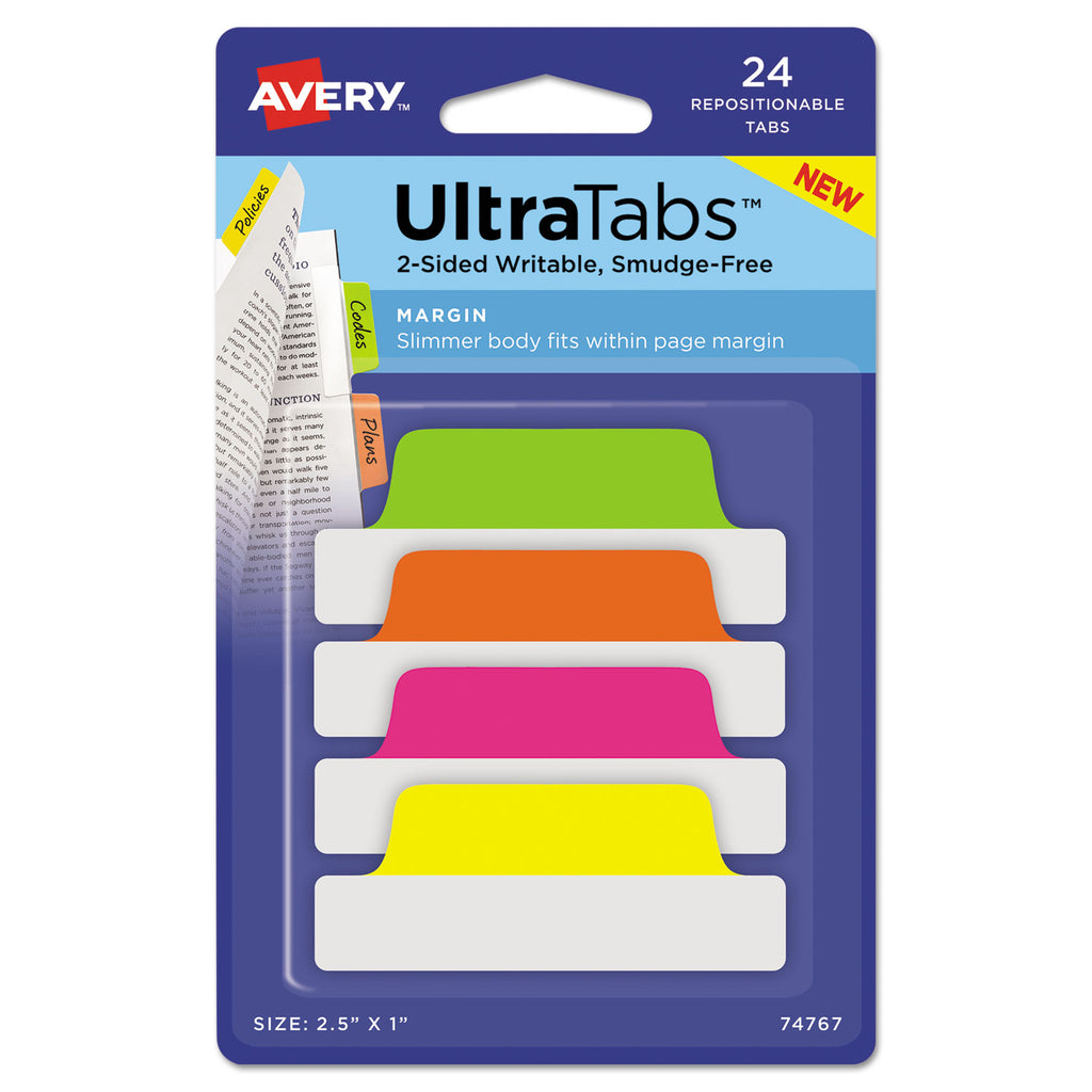 TAB,3.5"W,NEON,24/PK,AST