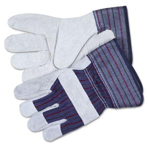 GLOVES,LEATHR PALM,LGE,GY