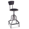 STOOL,HI BASE,W/BACK,BK